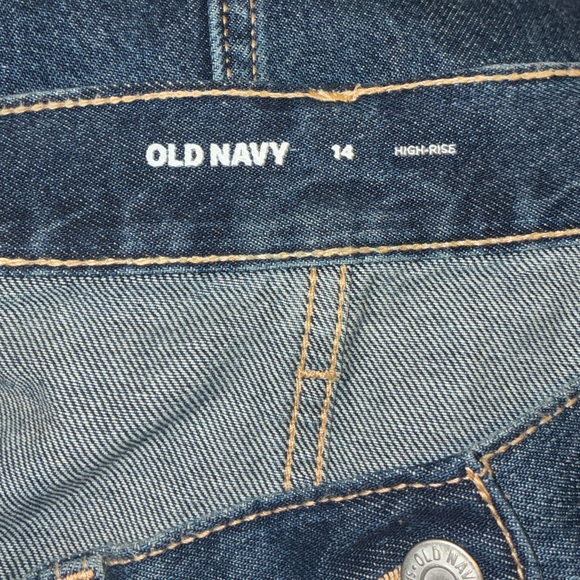 Old Navy High-Waisted Denim Jean Midi Skirt Button-Front in Medium Blue Wash - Picture 5 of 6